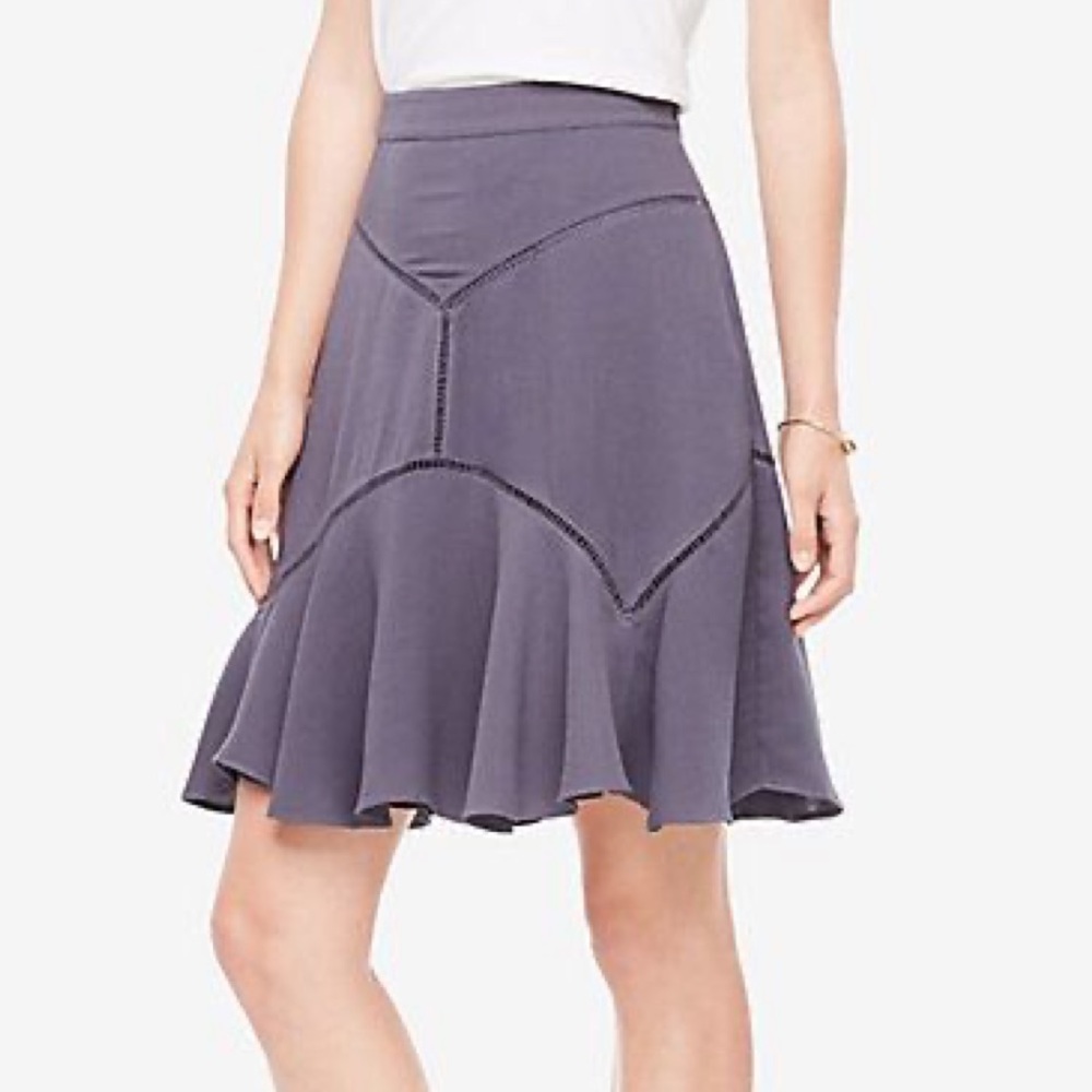 Ann Taylor Gray Purple Skirt